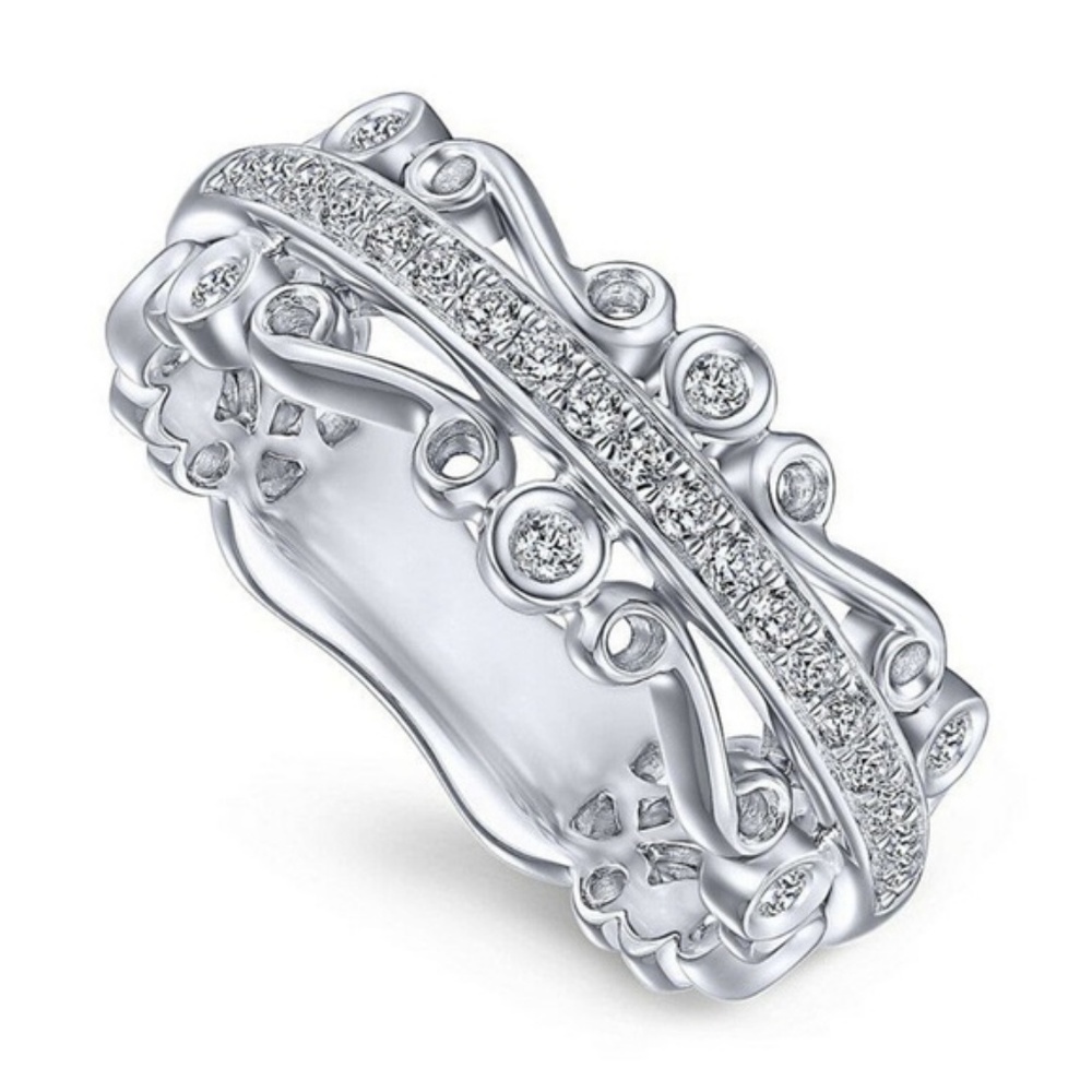 925 Silver Ring Round Cut White Sapphire New - Picture 2 of 4